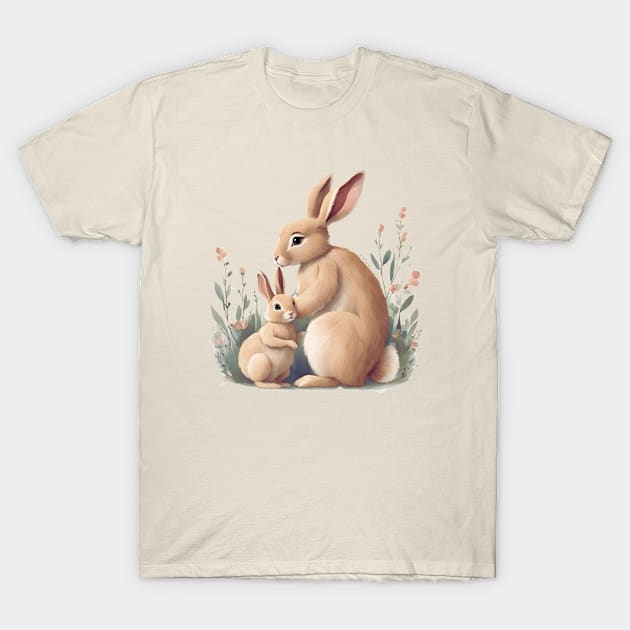 Rabbit, Cute Animal, Mom and Baby, Mothers Day Gift T-Shirt by Peacock-Design